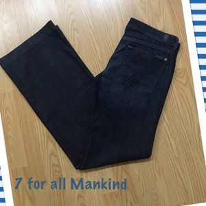 31 x 34.5” 7 for all Mankind Dojo flare jeans